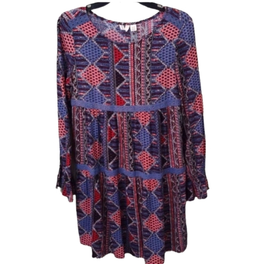 Roxy Sweetness Seas Dress Long Sleeve Tiered Size Small - Picture 5 of 5
